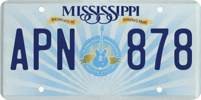 MS license plate APN878
