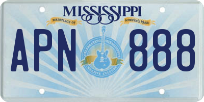 MS license plate APN888