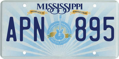 MS license plate APN895
