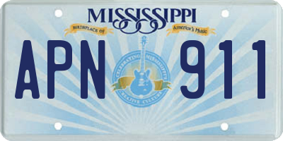MS license plate APN911