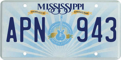 MS license plate APN943