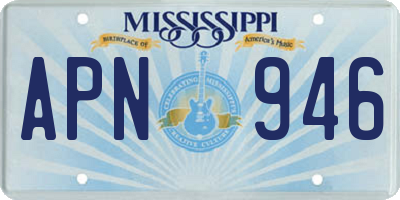 MS license plate APN946