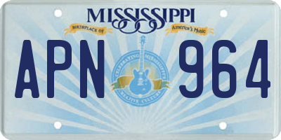 MS license plate APN964