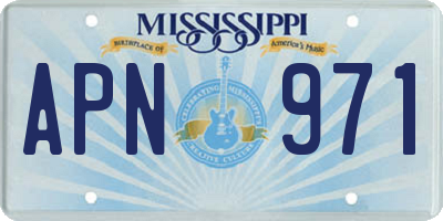 MS license plate APN971