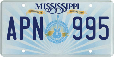 MS license plate APN995