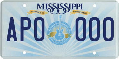 MS license plate APO000