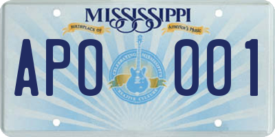 MS license plate APO001