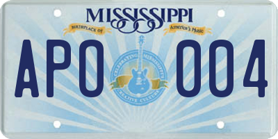 MS license plate APO004