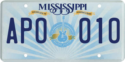 MS license plate APO010