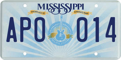 MS license plate APO014