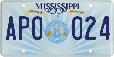 MS license plate APO024
