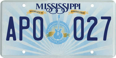MS license plate APO027