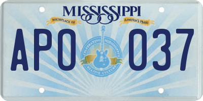 MS license plate APO037