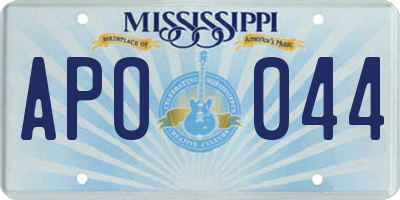 MS license plate APO044