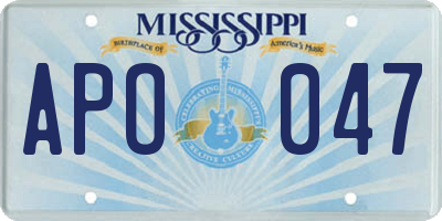 MS license plate APO047