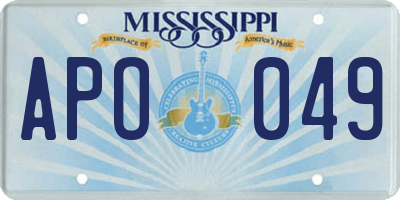 MS license plate APO049