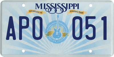 MS license plate APO051