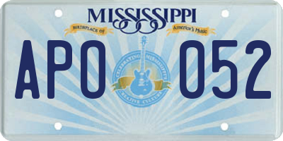 MS license plate APO052