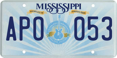 MS license plate APO053