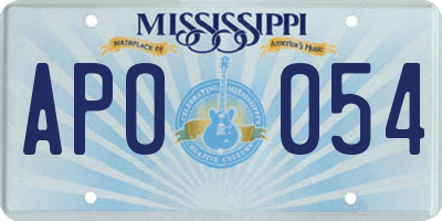 MS license plate APO054
