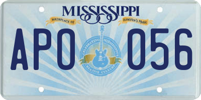 MS license plate APO056
