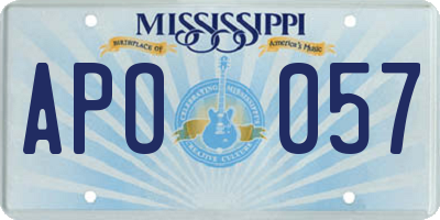 MS license plate APO057
