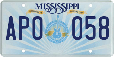MS license plate APO058