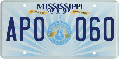 MS license plate APO060
