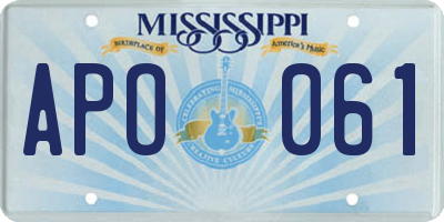 MS license plate APO061