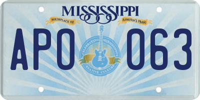 MS license plate APO063