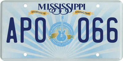 MS license plate APO066