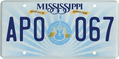 MS license plate APO067
