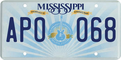 MS license plate APO068