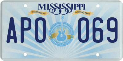 MS license plate APO069