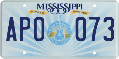 MS license plate APO073