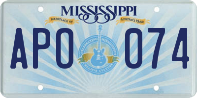 MS license plate APO074