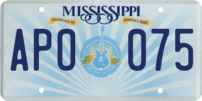 MS license plate APO075