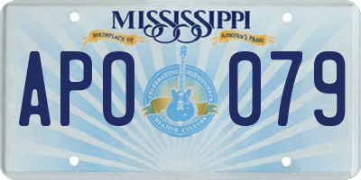 MS license plate APO079