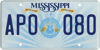 MS license plate APO080