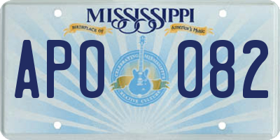 MS license plate APO082