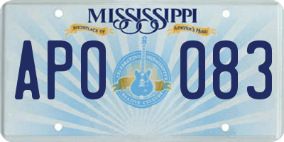 MS license plate APO083