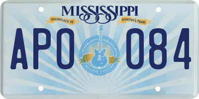 MS license plate APO084