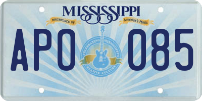 MS license plate APO085