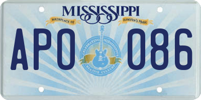 MS license plate APO086