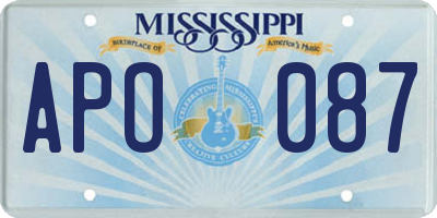 MS license plate APO087