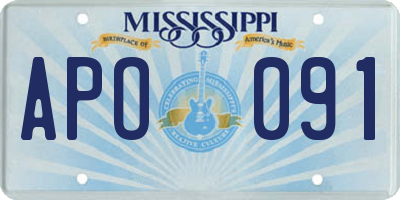 MS license plate APO091