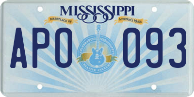 MS license plate APO093