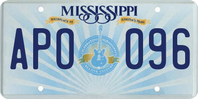 MS license plate APO096