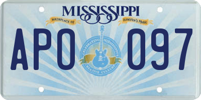 MS license plate APO097