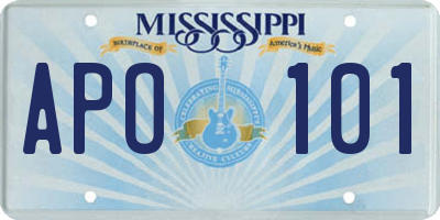 MS license plate APO101